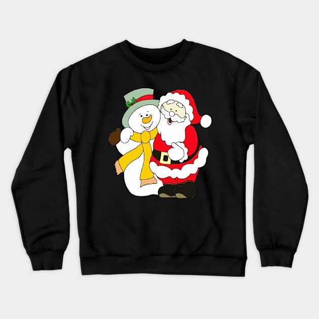 Merry Christmas Santa & Snowman Crewneck Sweatshirt by holidaystore